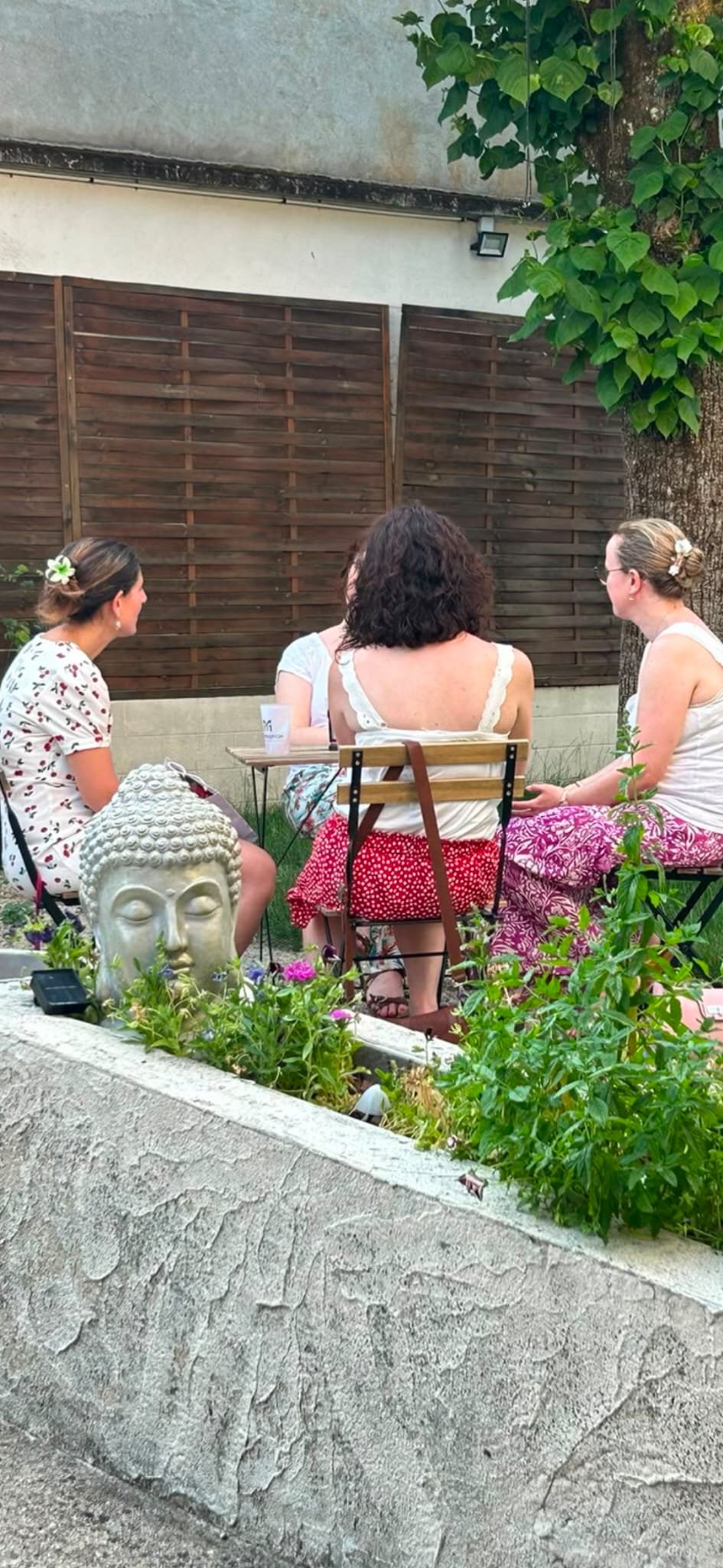 Jardin illuminé le soir